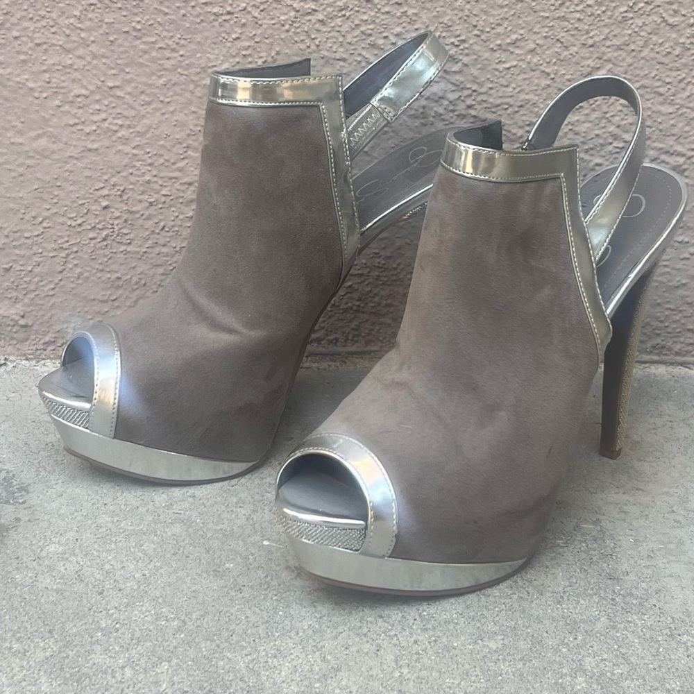 Elegant Silver and Gray Women's Heels